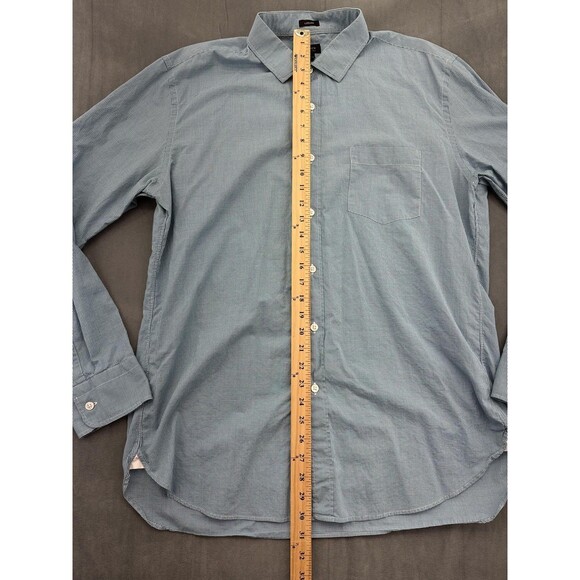 J Crew Shirt Mens XL Blue Green Micro Check Ludlow Slim Fit Button Down Casual - Picture 7 of 9